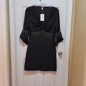 Nextmia Fashion Black Dress with Sequins